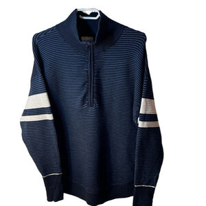 Offline by Aerie quarter zip navy ribbed pullover sweater size M